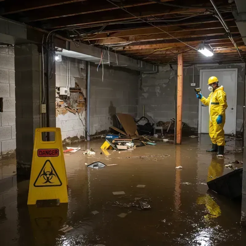 Flooded Basement Electrical Hazard in Coal City, IL Property